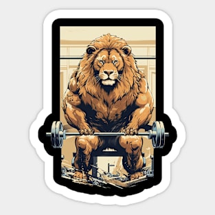 lion at gym Sticker